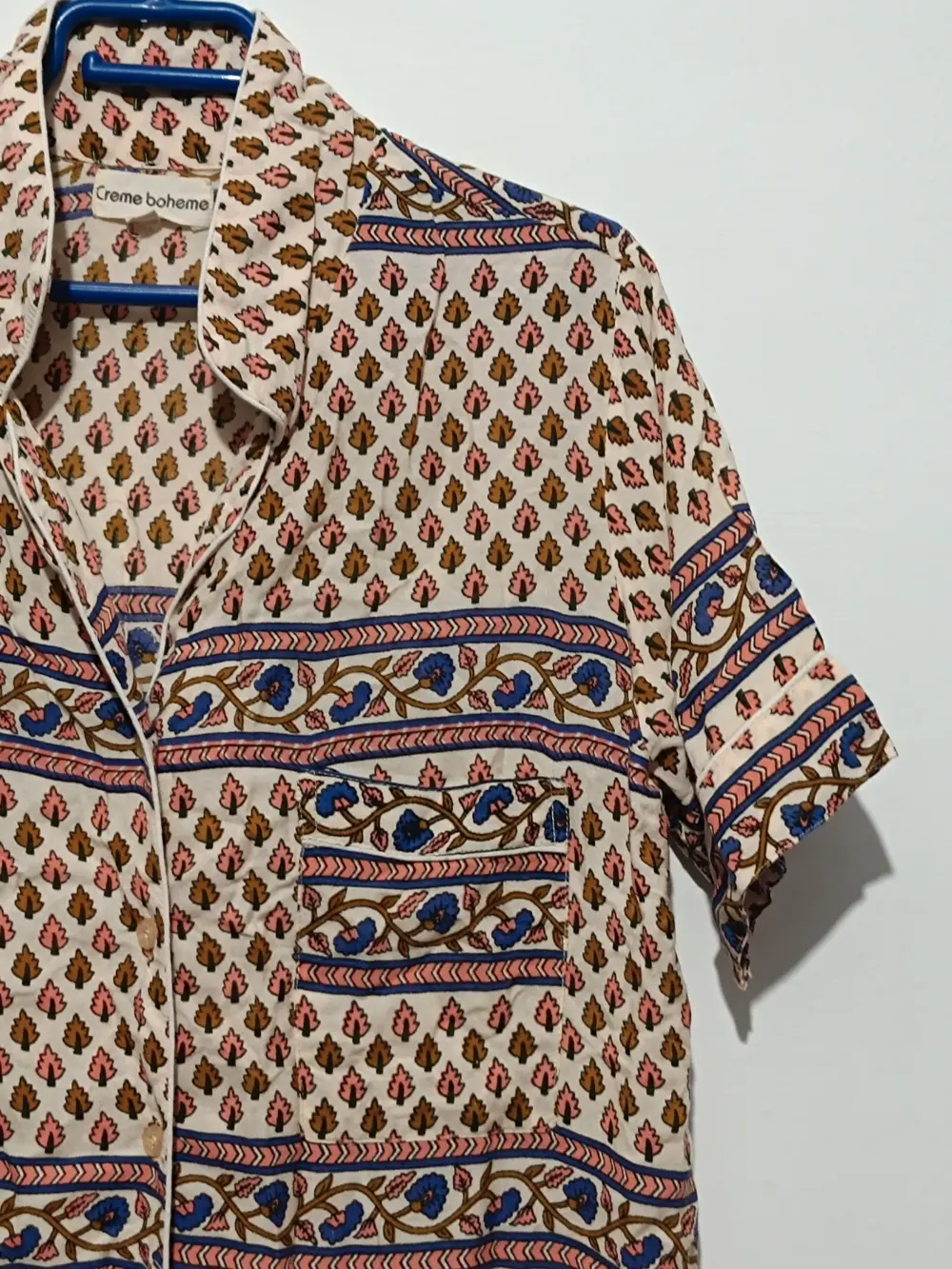 Camisa blusa estilo retro Creme Boheme talla única sirve para M ver medidas, foto 2