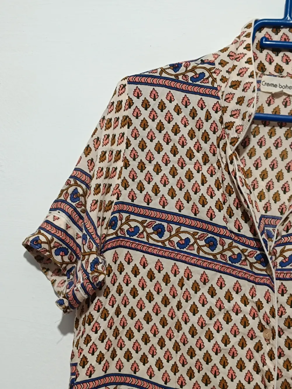 Camisa blusa estilo retro Creme Boheme talla única sirve para M ver medidas, foto 3