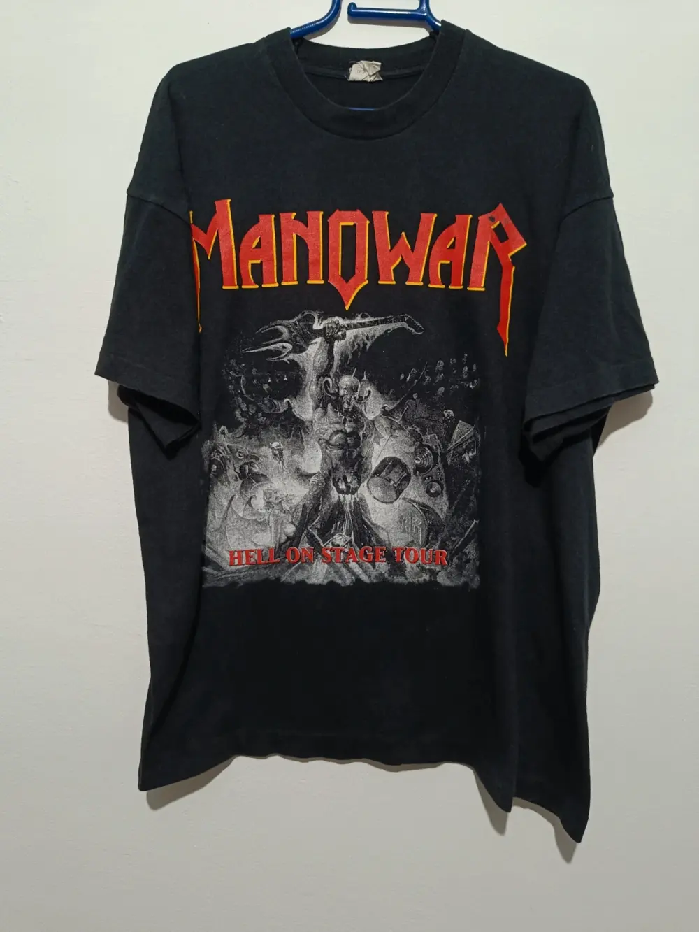 Camiseta vintage Manowar Hell on stage tour 98' talla XL Screen stars