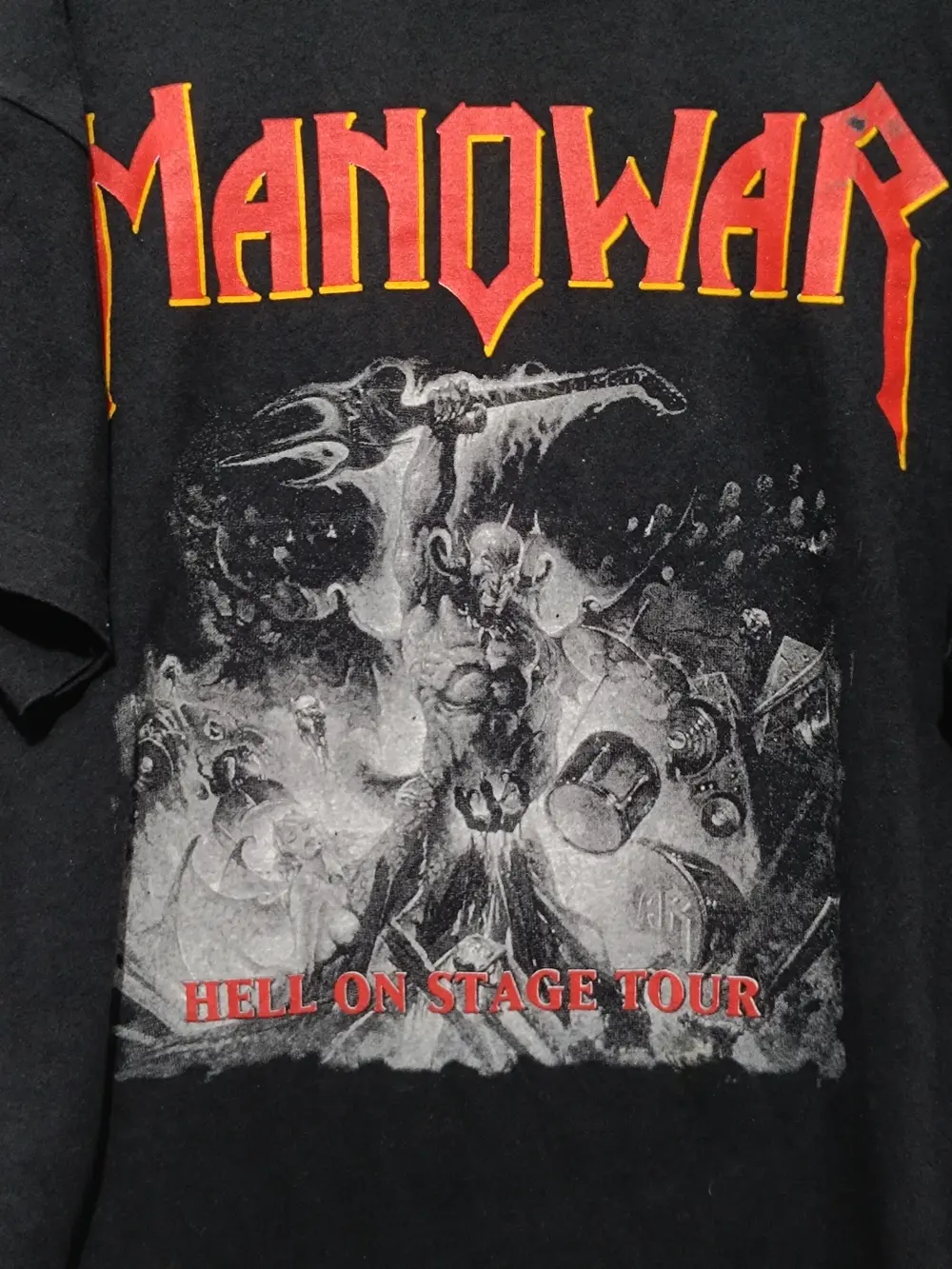 Camiseta vintage Manowar Hell on stage tour 98' talla XL Screen stars, foto 2