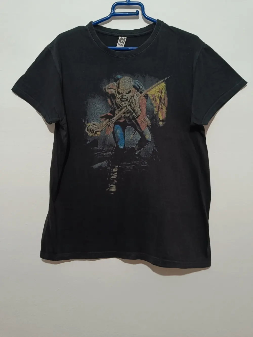 Camiseta Iron Maiden The trooper con bandera estelada Roly talla M