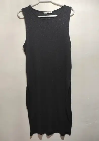 Vestido negro xispeado, Mango casual semiabierto Talla M