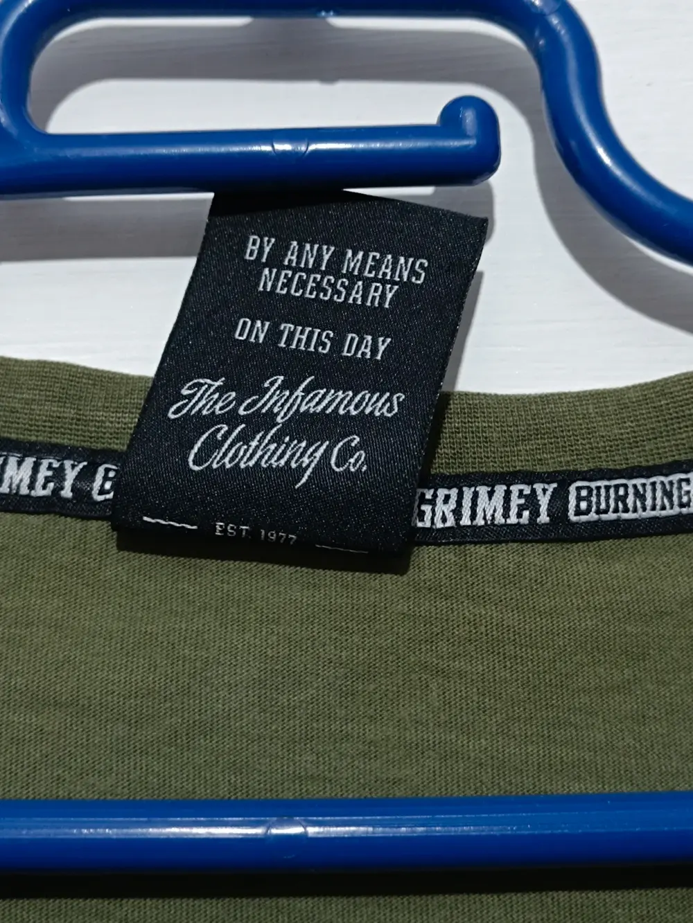 Camiseta manga corta Grimey fuego y saqueo verde militar talla L, foto 5