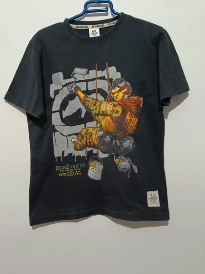 Camiseta vintage Ecko Unltd. Con estampado grafiti Y2K talla sirve para XS/S ver medidas