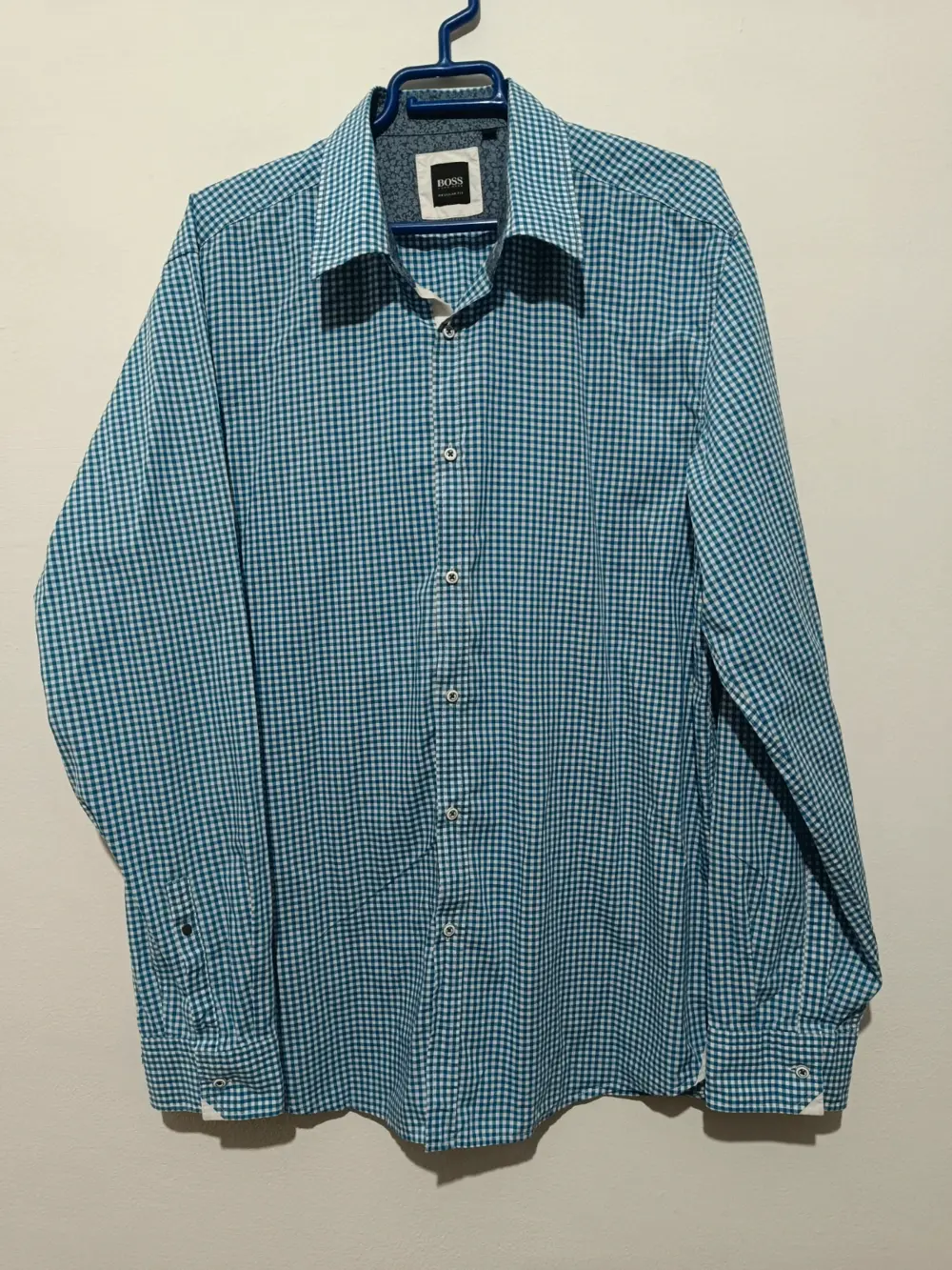 Camisa a cuadros manga larga Hugo Boss talla XL ver medidas