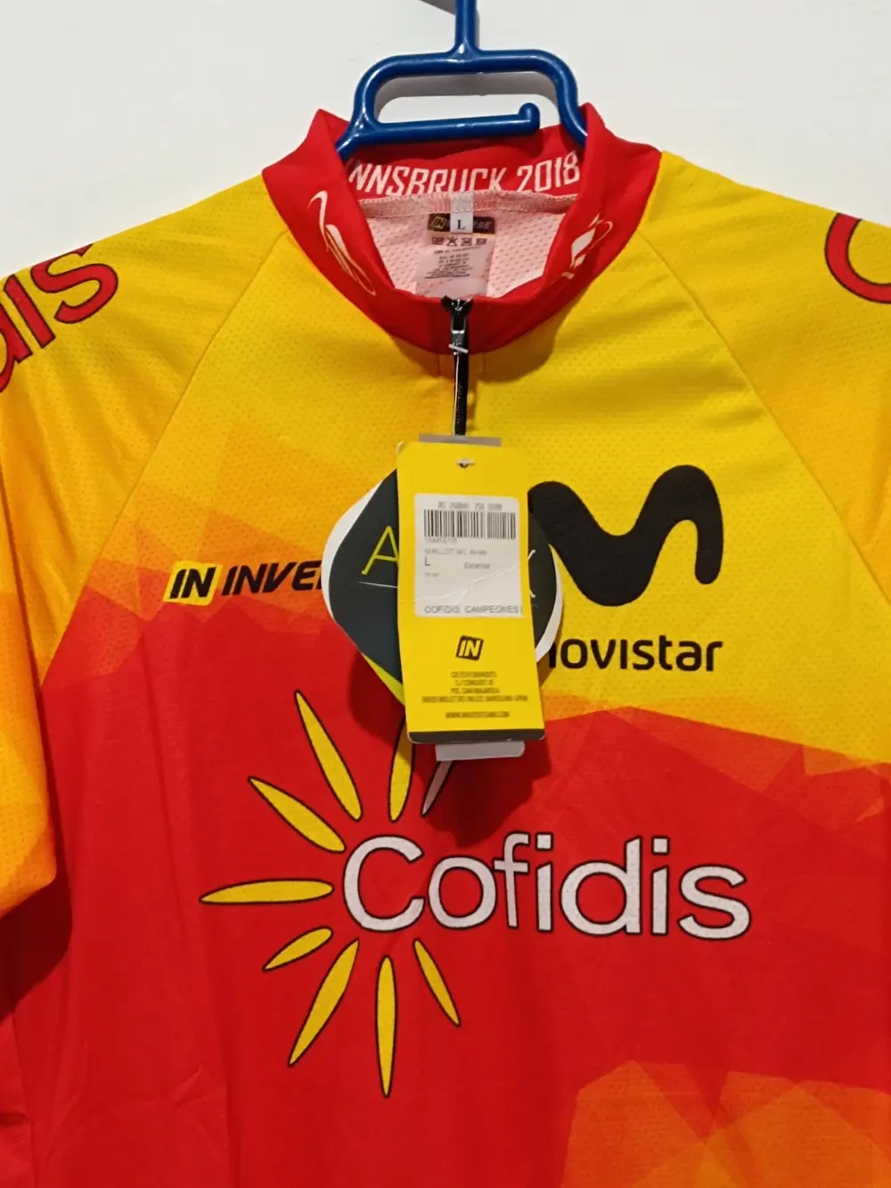 Maillot ciclismo Cofidis Team España nuevo con etiquetas talla L Inverse, foto 2