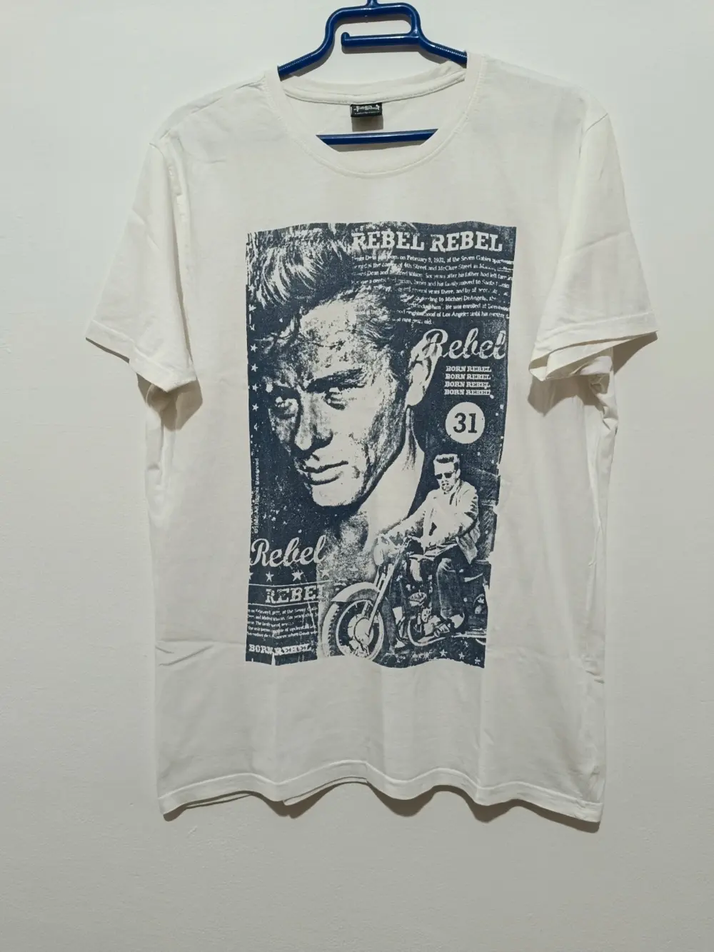 Camiseta vintage James Dean Born Rebel talla L Hollywood Legends