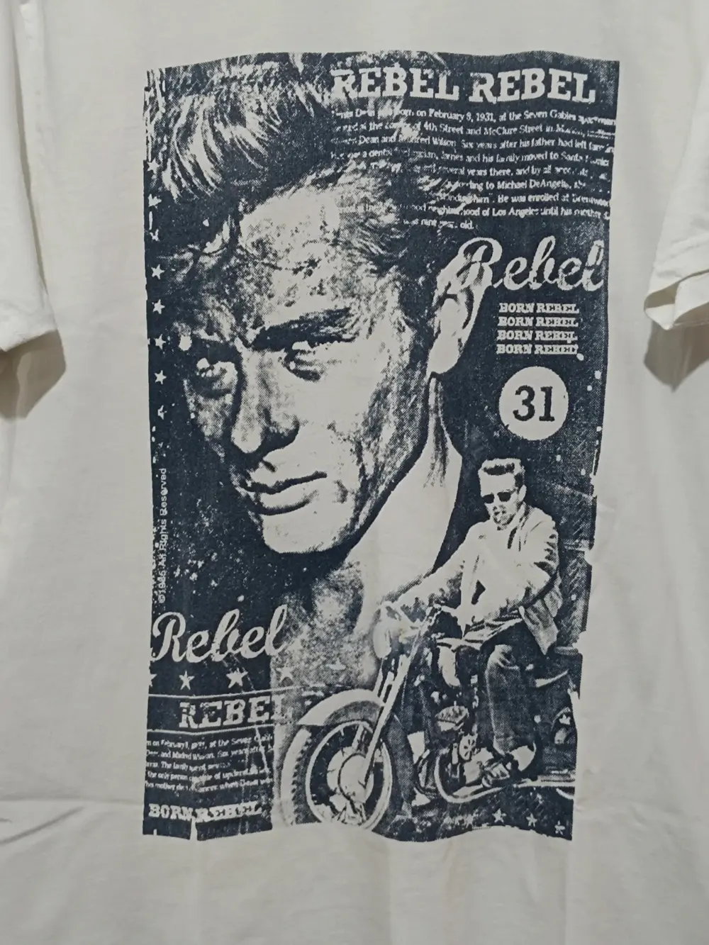 Camiseta vintage James Dean Born Rebel talla L Hollywood Legends, foto 2