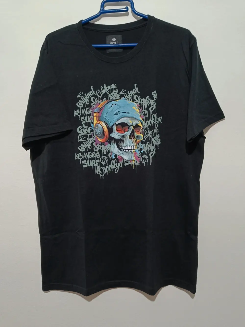Camiseta manga corta Calavera Silver talla XL sirve para L ver medidas