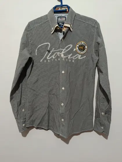 Camisa a cuadros manga larga Peter Cook Barcelona talla M sirve para S ver medidas