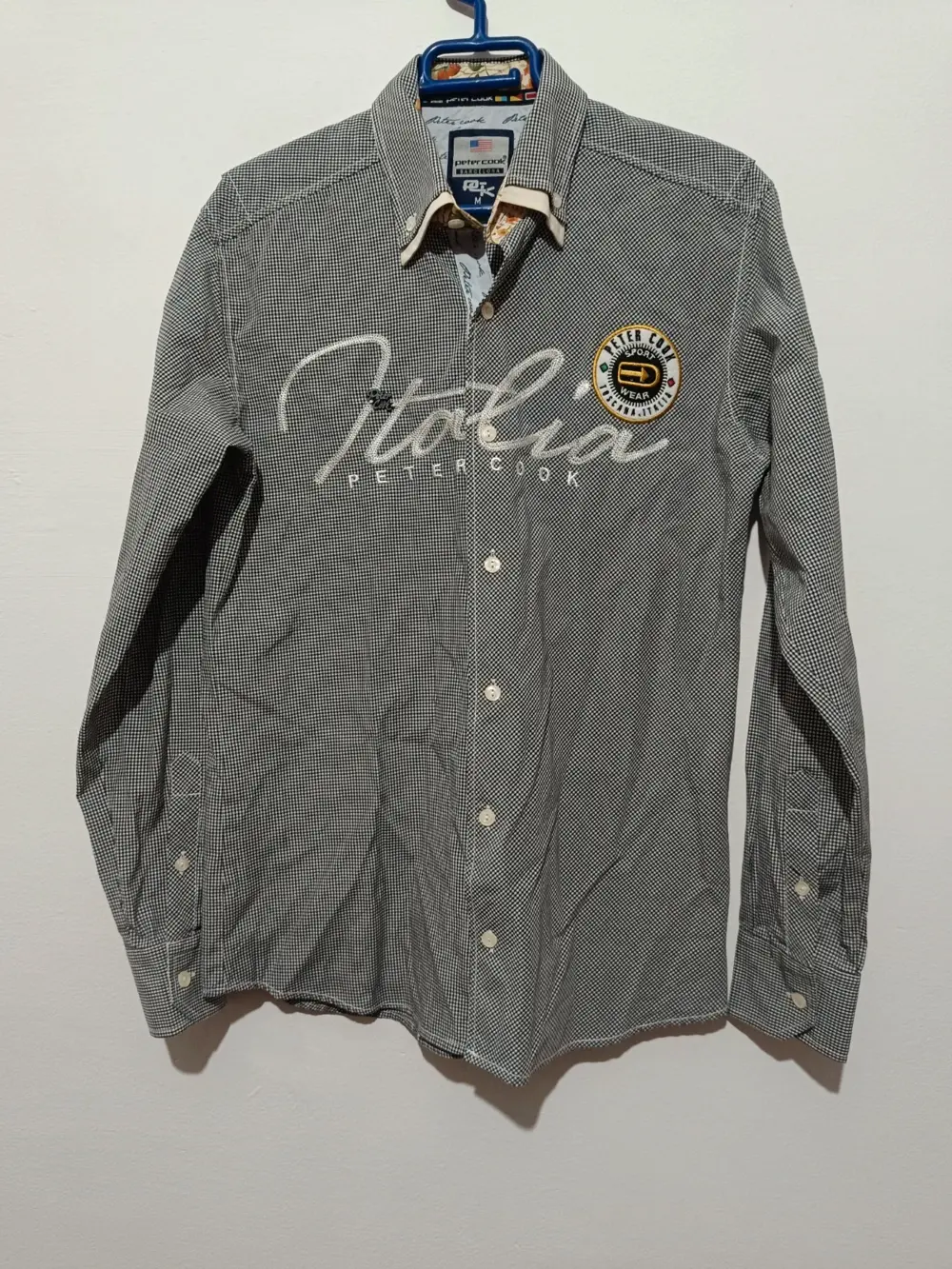 Camisa a cuadros manga larga Peter Cook Barcelona talla M sirve para S ver medidas