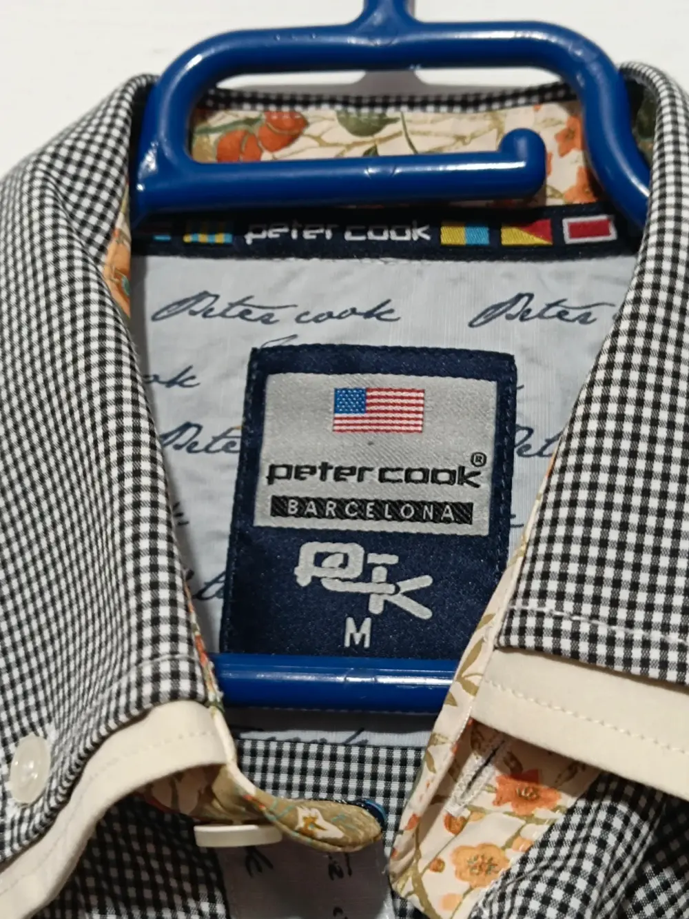Camisa a cuadros manga larga Peter Cook Barcelona talla M sirve para S ver medidas, foto 4