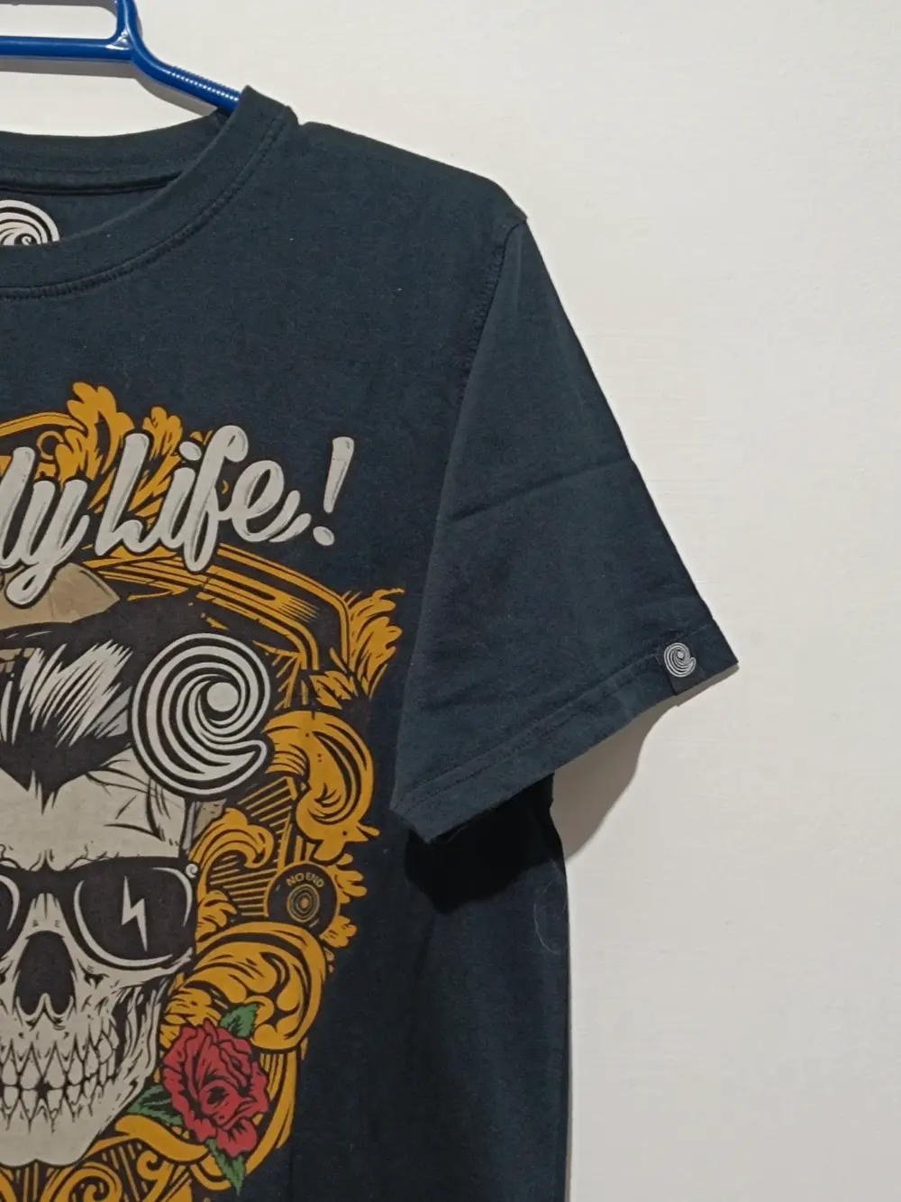 Camiseta Calavera Skate or die Confusion talla S made in India, foto 3