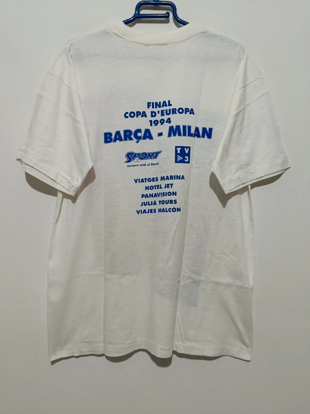 Camiseta vintage año 1994 Final FC Barcelona -AC Milan talla XL, foto 5