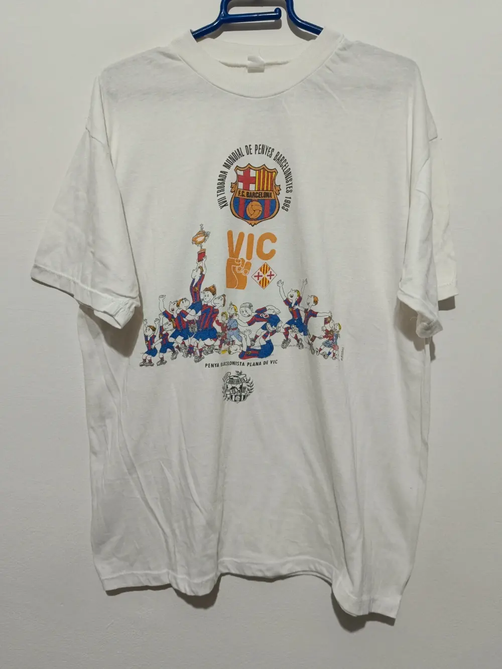 Camiseta retro vintage FC Barcelona XVII congreso mundial peñas año 1993 talla L ver medidas