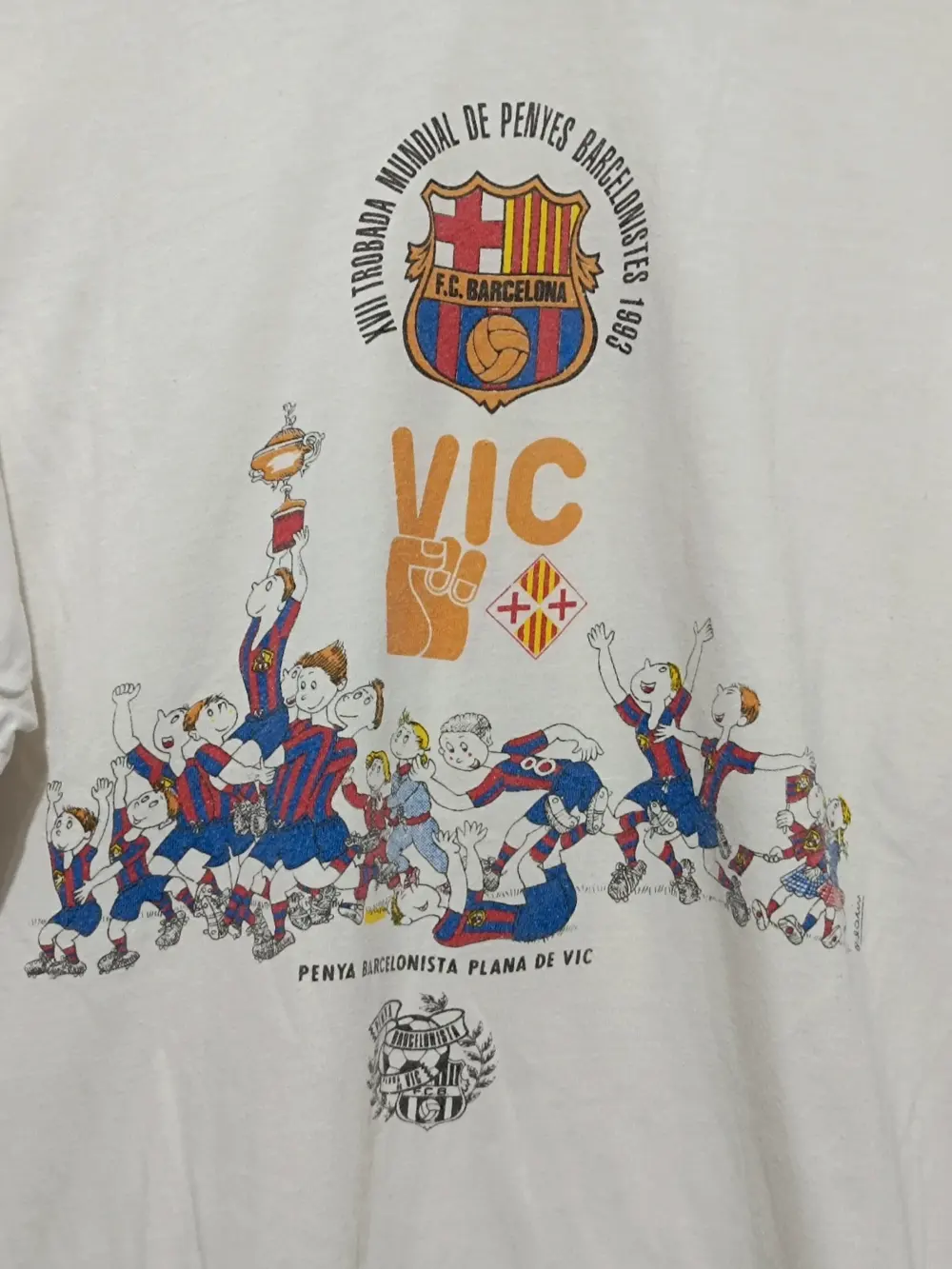 Camiseta retro vintage FC Barcelona XVII congreso mundial peñas año 1993 talla L ver medidas, foto 2