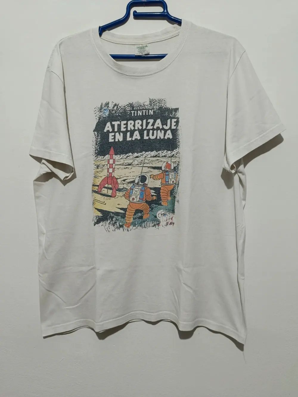 Camiseta Retro vintage Las Aventuras de Tintin Aterrizaje en la luna años 90 talla L Keya