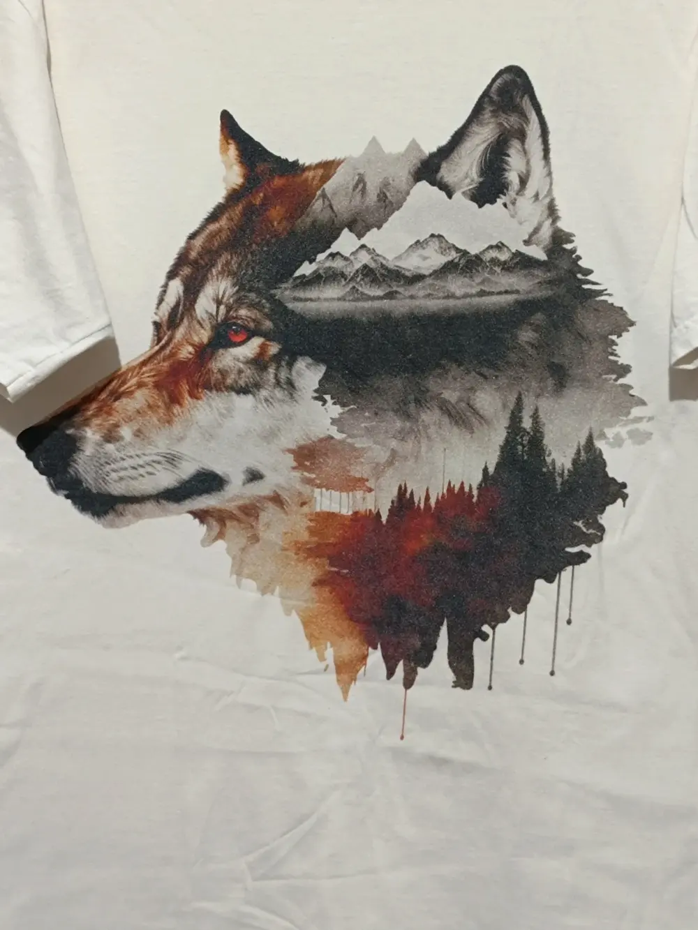 Camiseta Lobo Montañas Paisaje talla M, foto 2