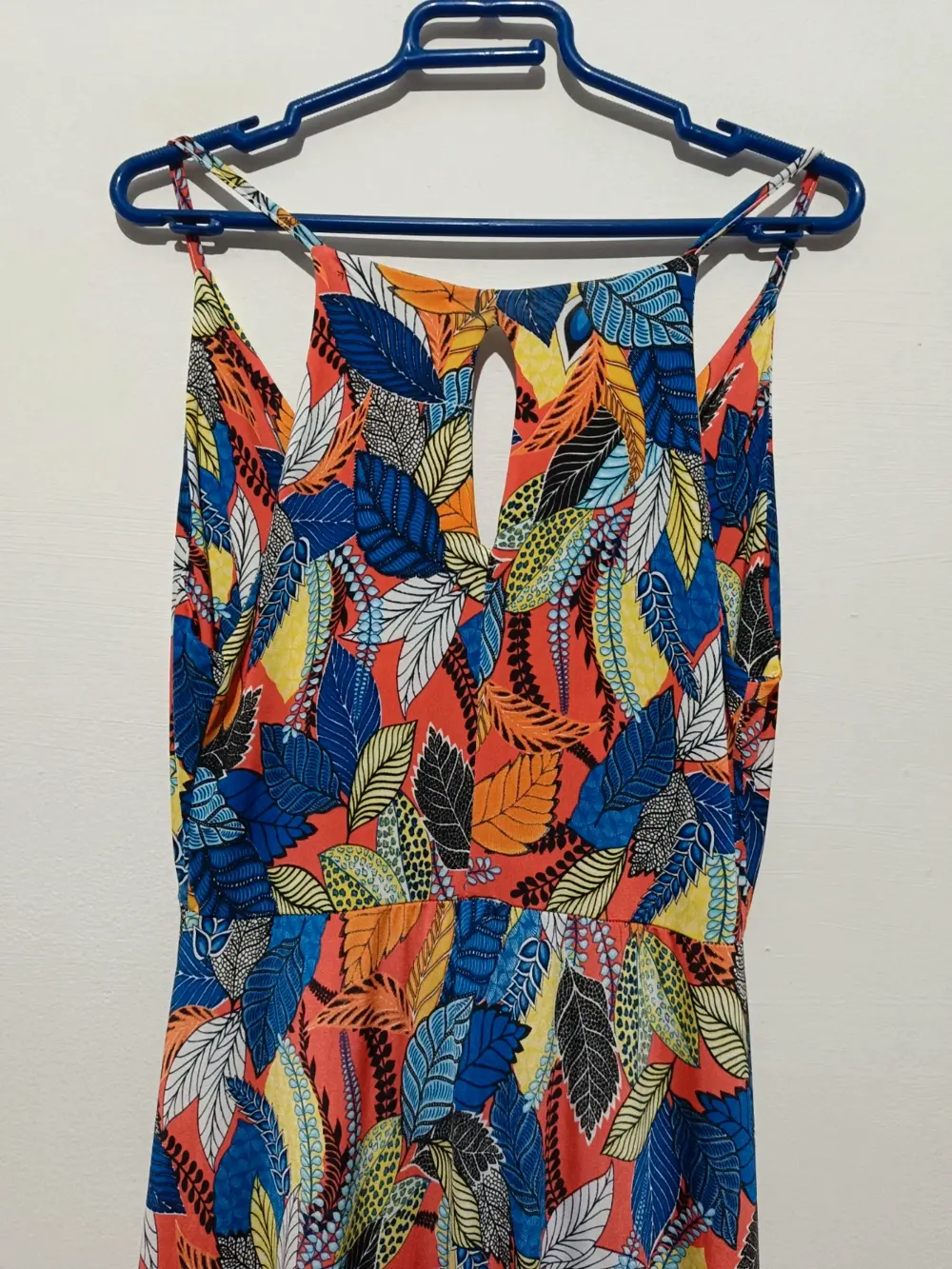 Vestido largo multicolor hojas Waipai Collection talla S, foto 3