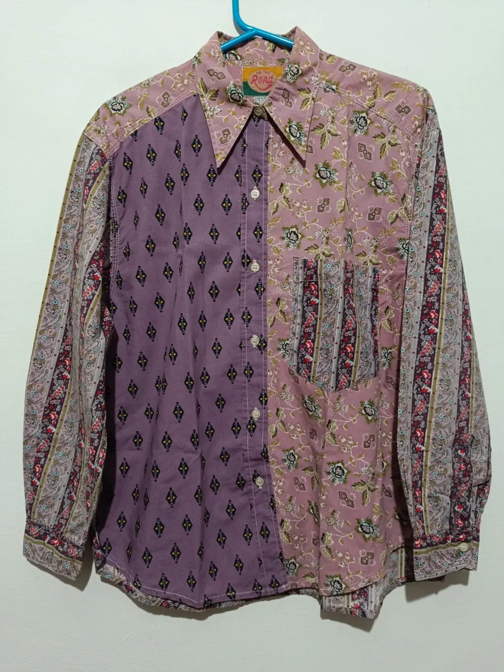 Camisa vintage estampado mujer On the road talla M