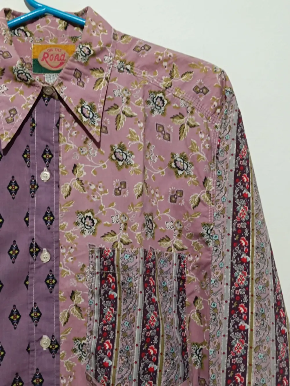Camisa vintage estampado mujer On the road talla M, foto 3