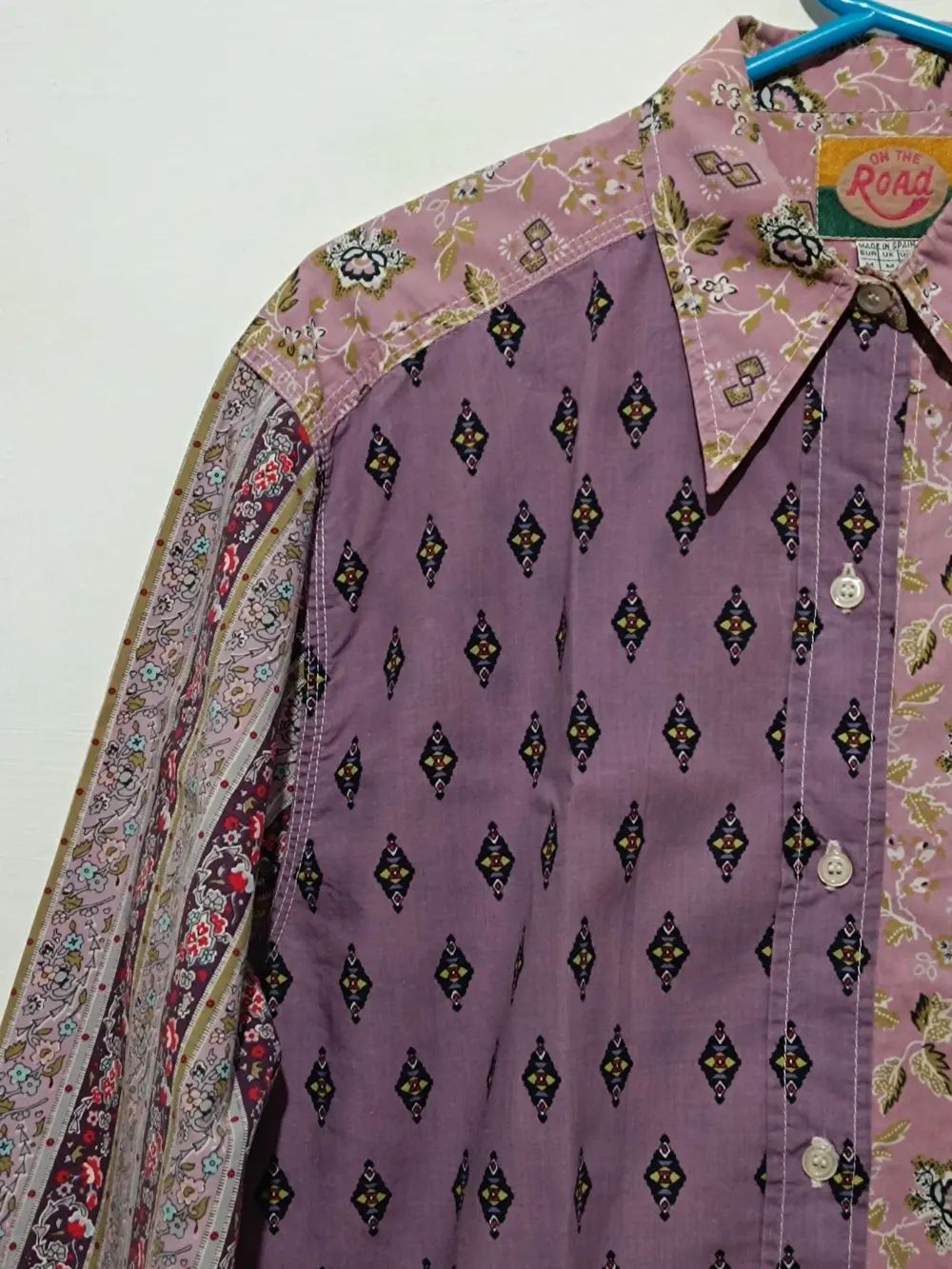 Camisa vintage estampado mujer On the road talla M, foto 4