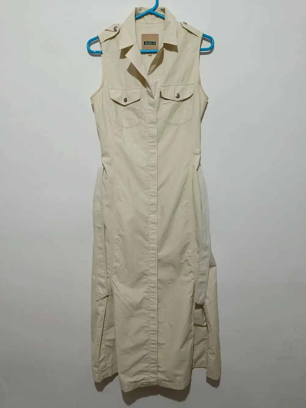 Vestido largo tipo Safari Aigle jalida talla L 40 sirve para M ver medidas