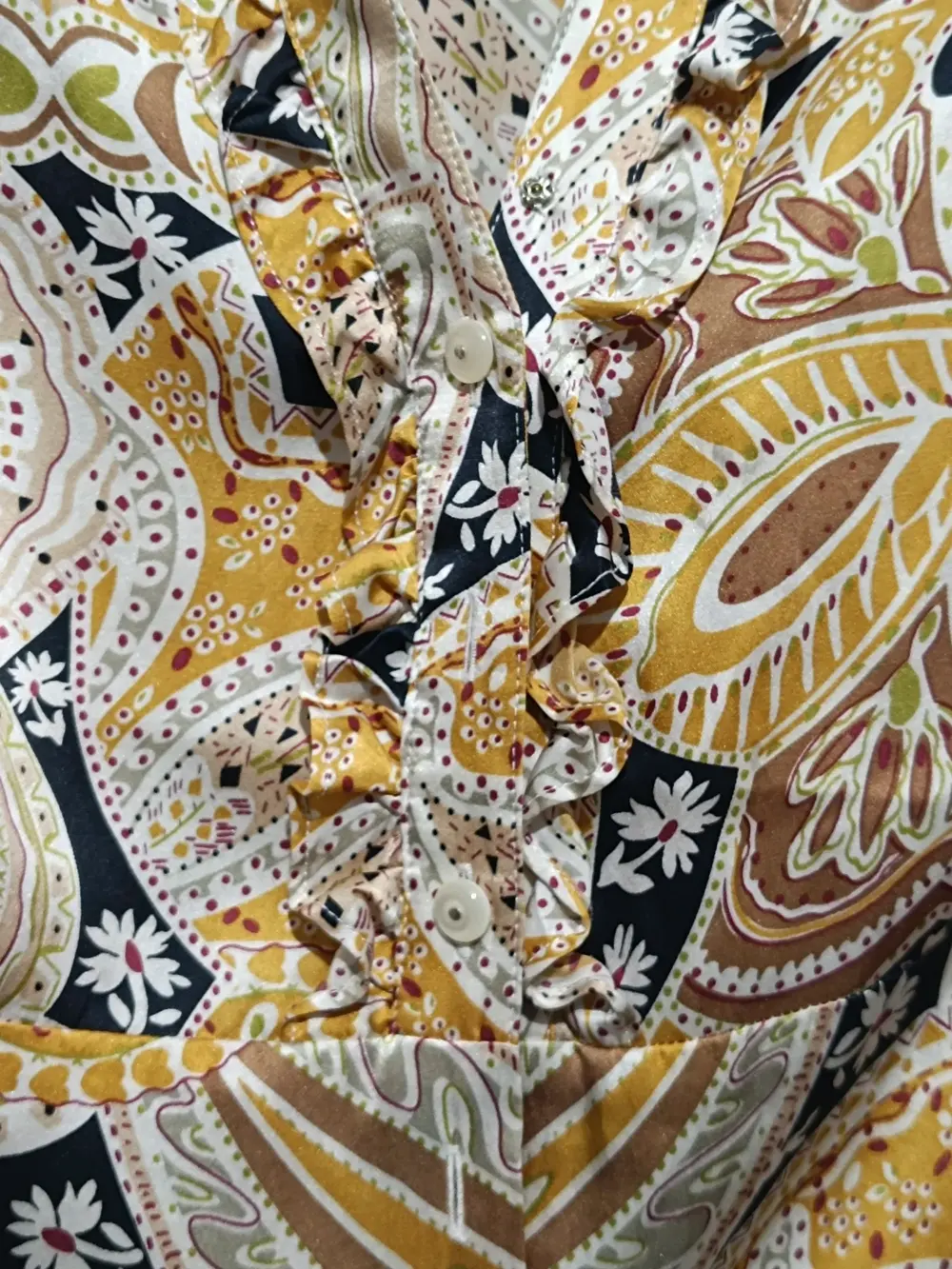 Camisa blusa estampada seda Lasserre talla 48 ver medidas, foto 3
