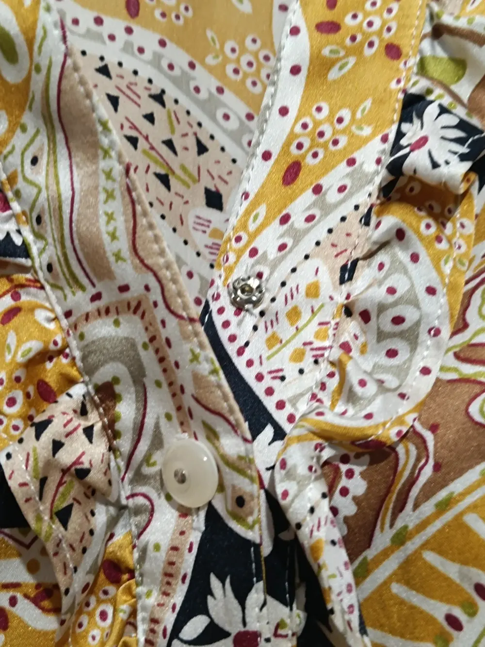 Camisa blusa estampada seda Lasserre talla 48 ver medidas, foto 5