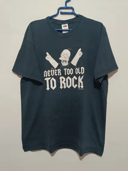 Camiseta vintage Simpsons Never too old to rock año 2007 talla XL
