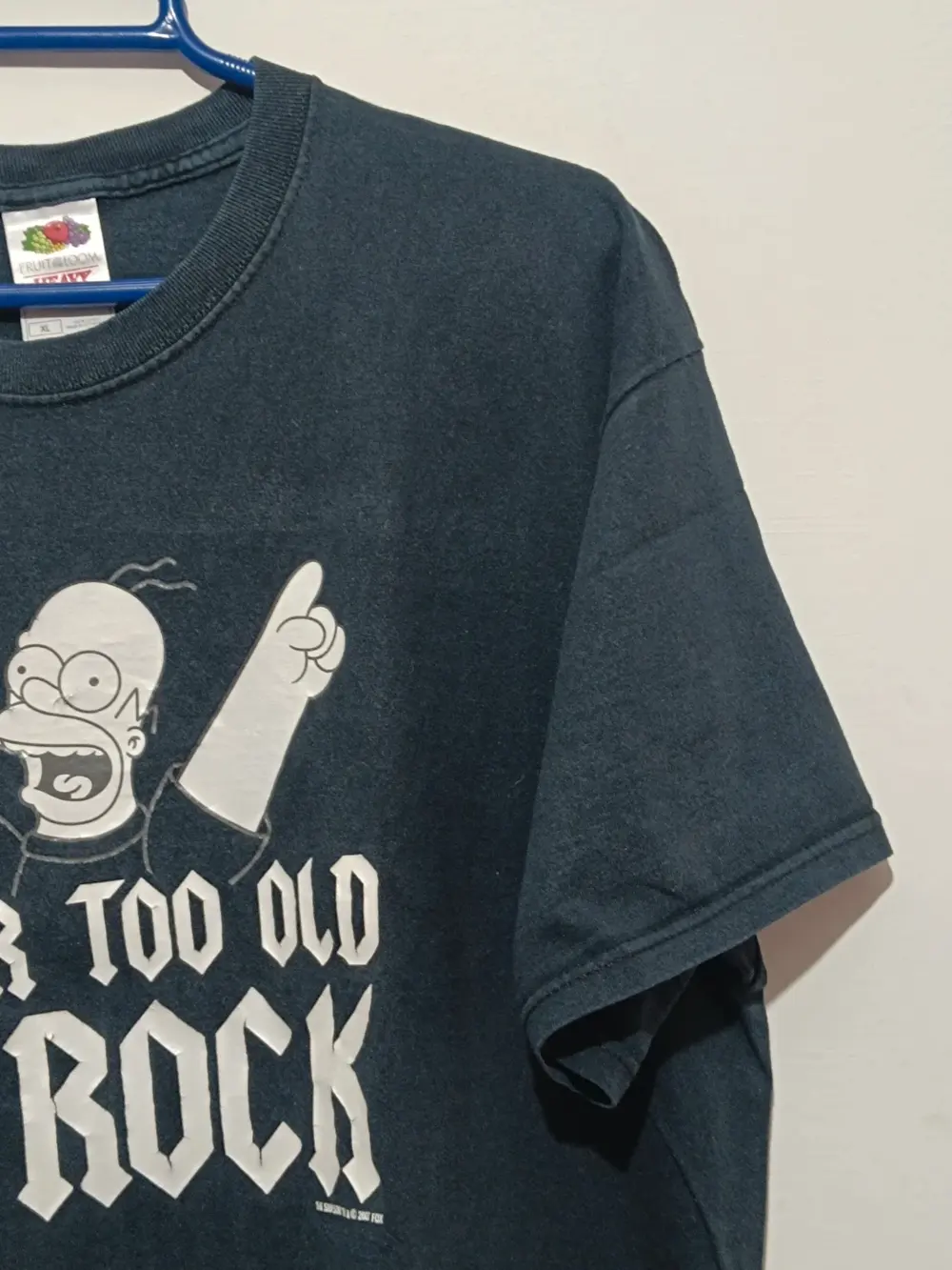 Camiseta vintage Simpsons Never too old to rock año 2007 talla XL, foto 4