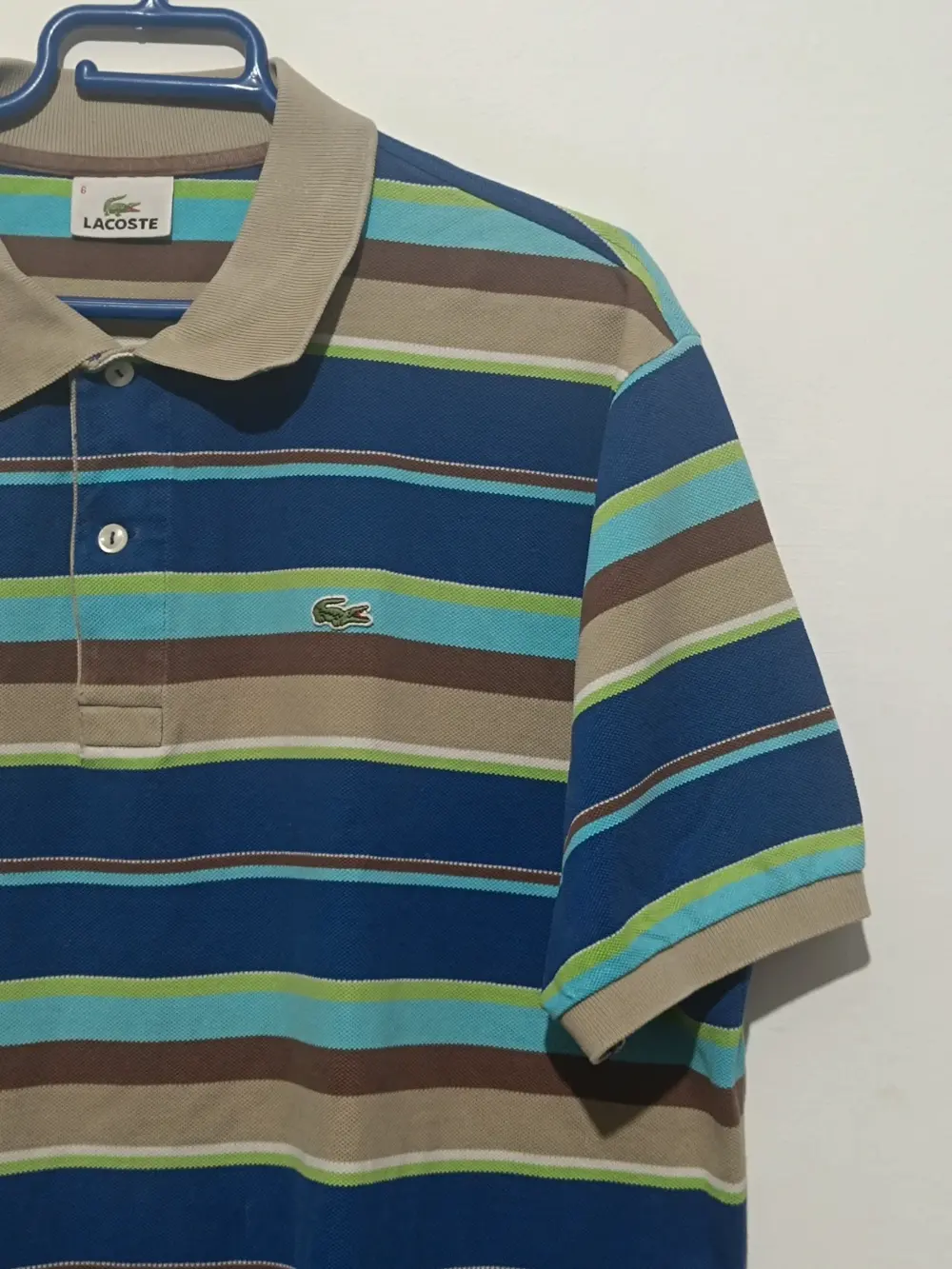 Polo a rayas Lacoste talla 6 equivale a una XL ver medidas, foto 2