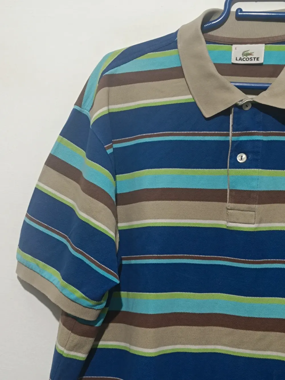 Polo a rayas Lacoste talla 6 equivale a una XL ver medidas, foto 3
