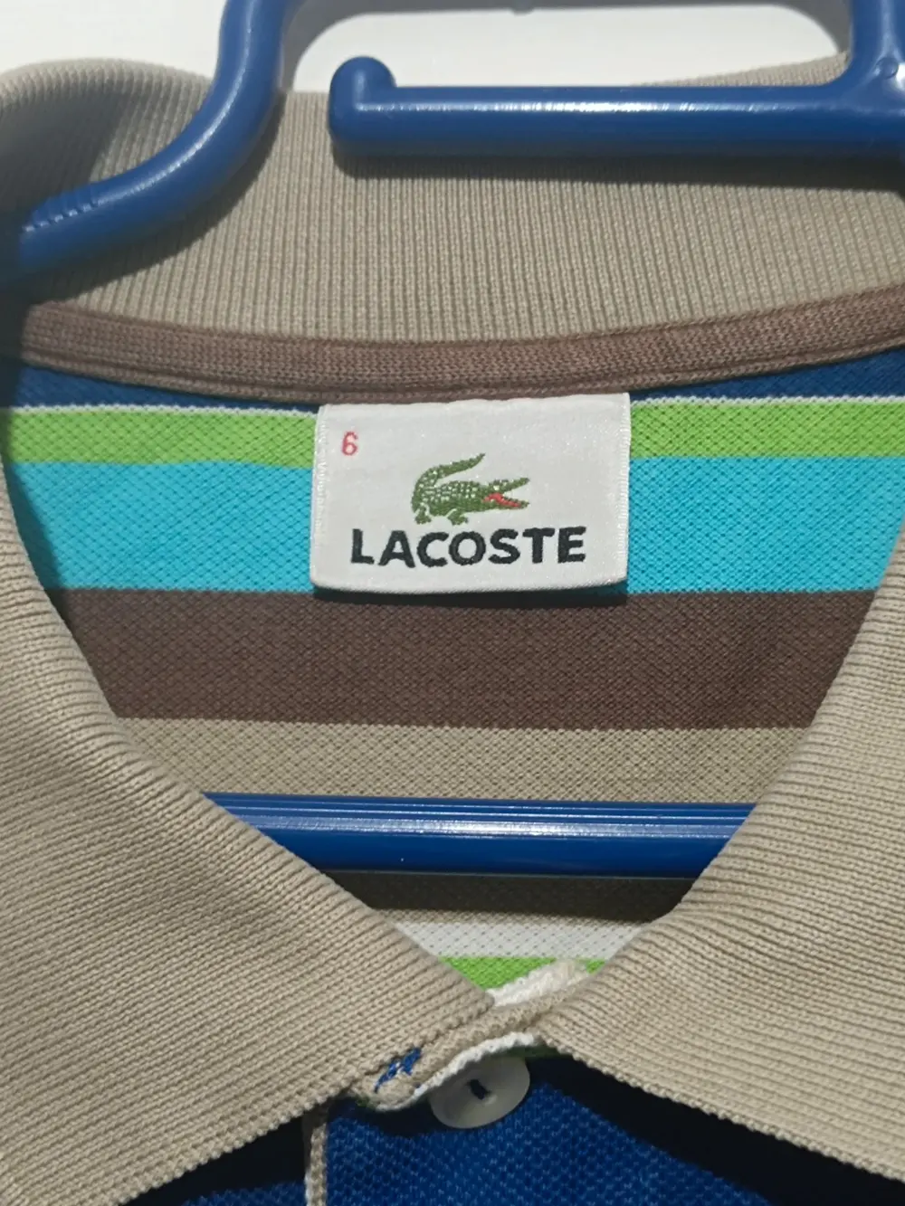 Polo a rayas Lacoste talla 6 equivale a una XL ver medidas, foto 5