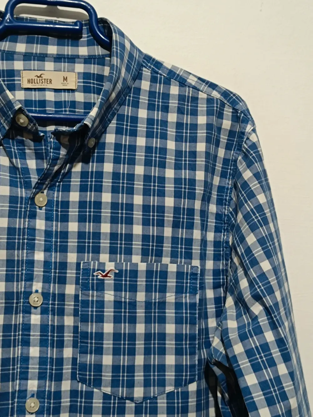 Camisa a cuadros manga larga Hollister talla M, foto 4