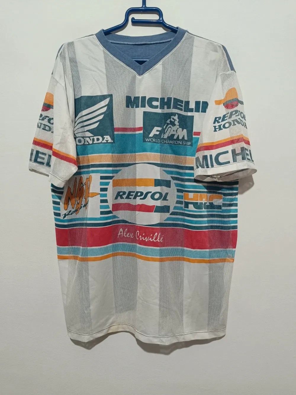 Camiseta vintage Repsol Honda Alex criville talla L ver medidas