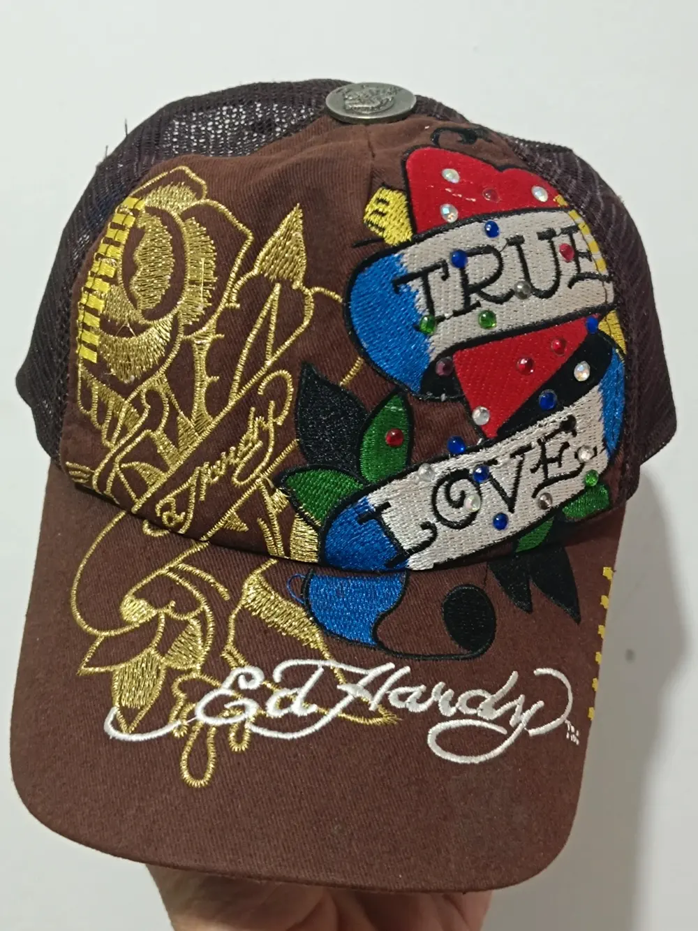Gorra trucker vintage Y2K Ed Hardy talla única ajustable adulto unisex, foto 2