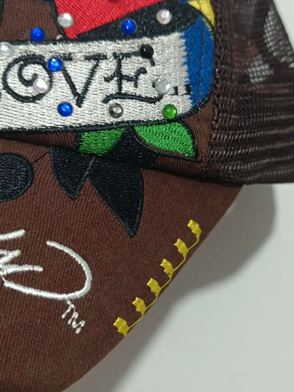 Gorra trucker vintage Y2K Ed Hardy talla única ajustable adulto unisex, foto 3