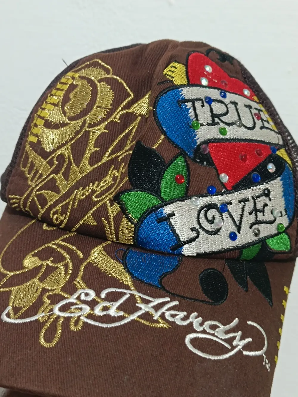 Gorra trucker vintage Y2K Ed Hardy talla única ajustable adulto unisex, foto 4