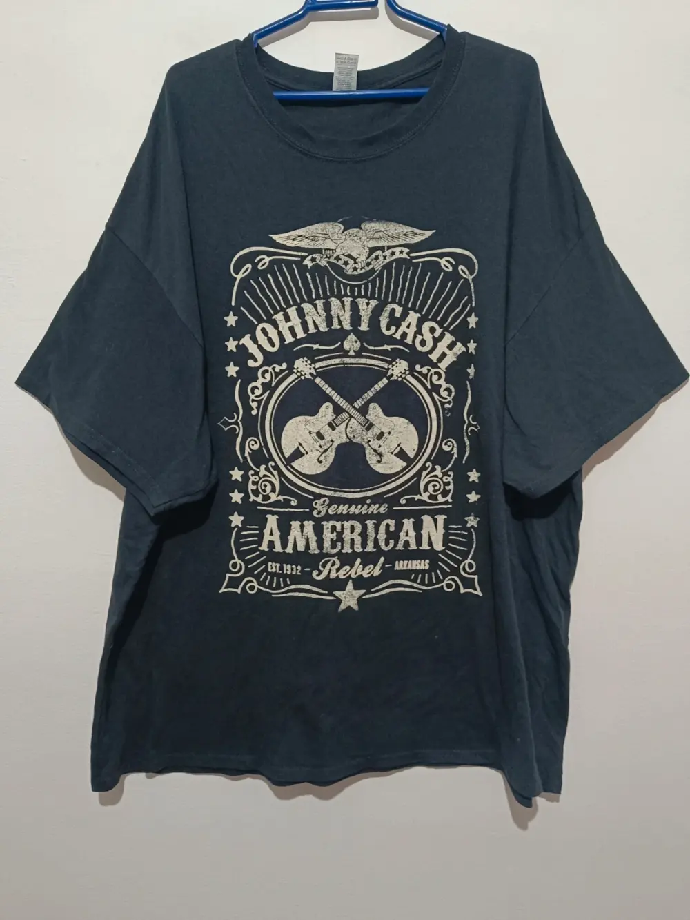 Camiseta vintage Johnny Cash American Rebel Gildan talla 3XL