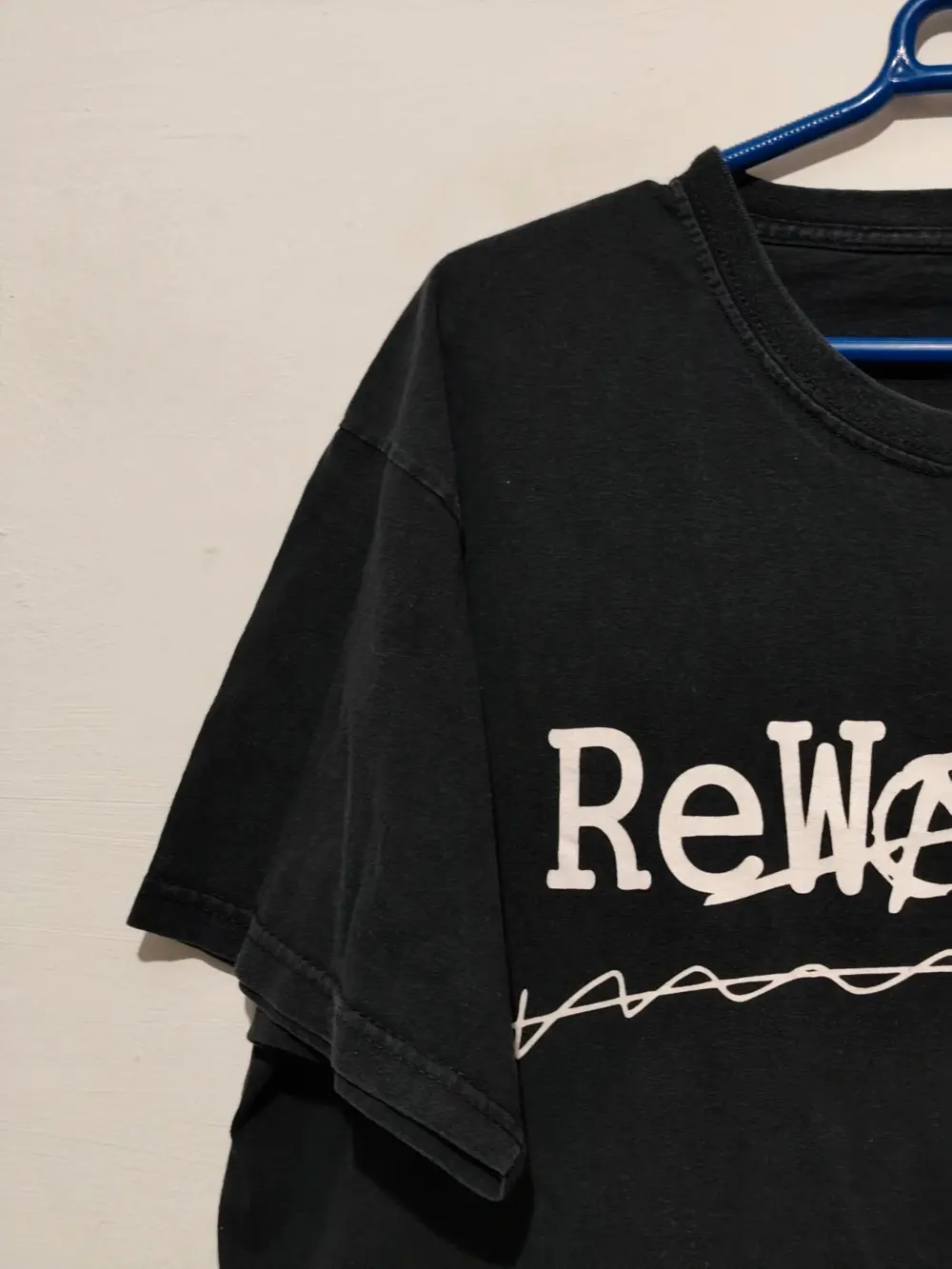 Camiseta vintage manga corta Rewasted Power Techno talla L Fruit of the loom, foto 3