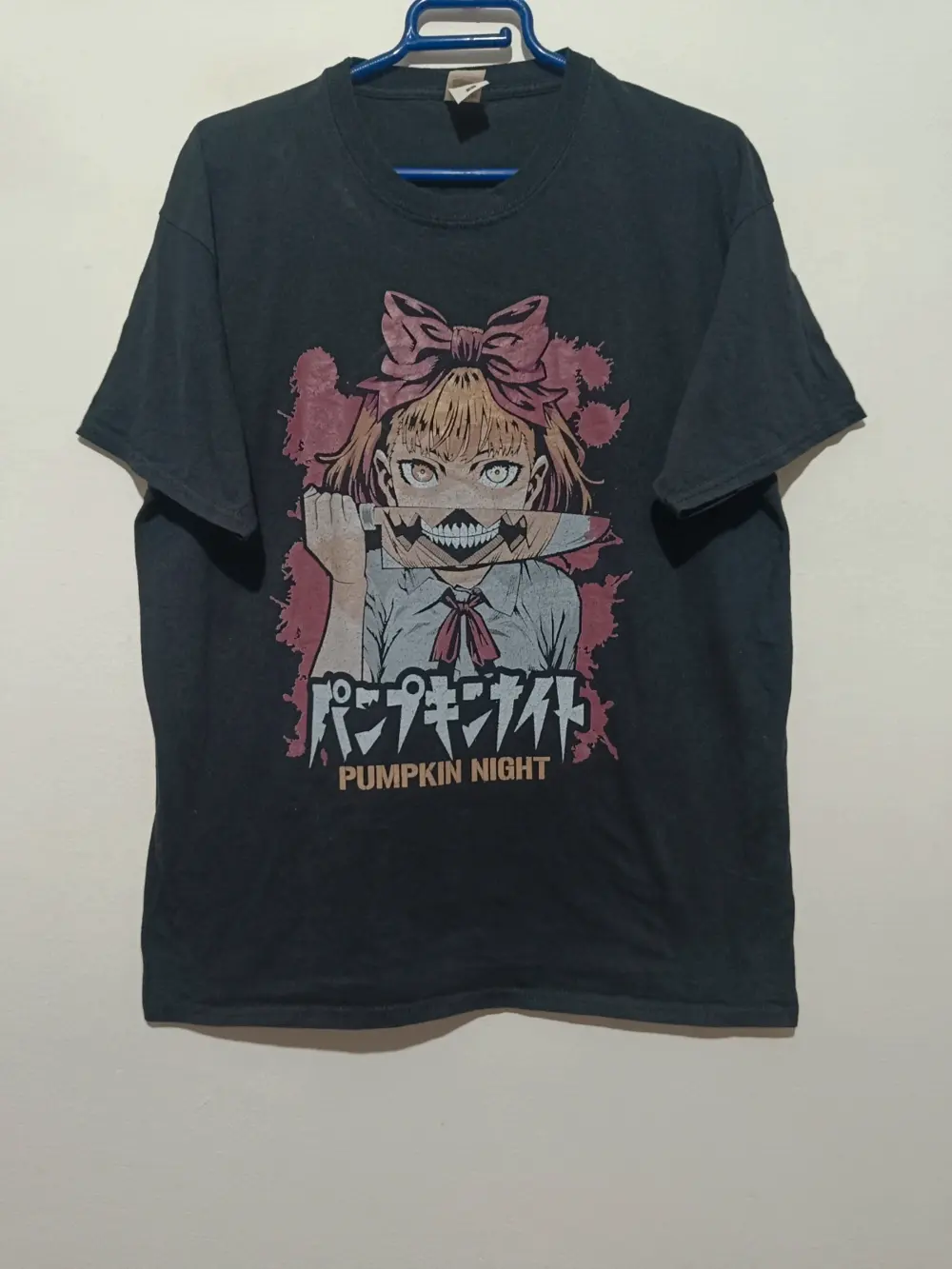 Camiseta vintage Halloween Pumpkin Night talla L Fruit of the loom