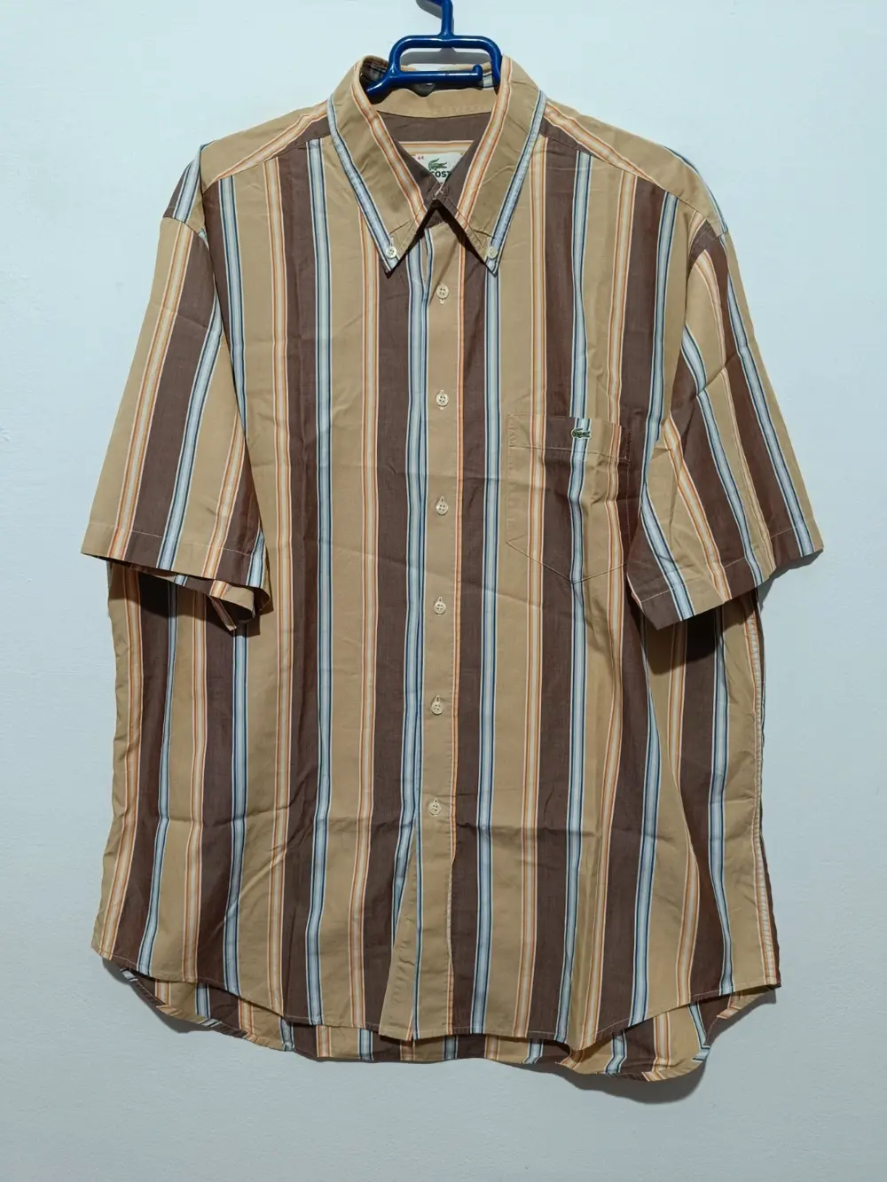 Camisa a rayas manga corta Lacoste talla 44 ver medidas