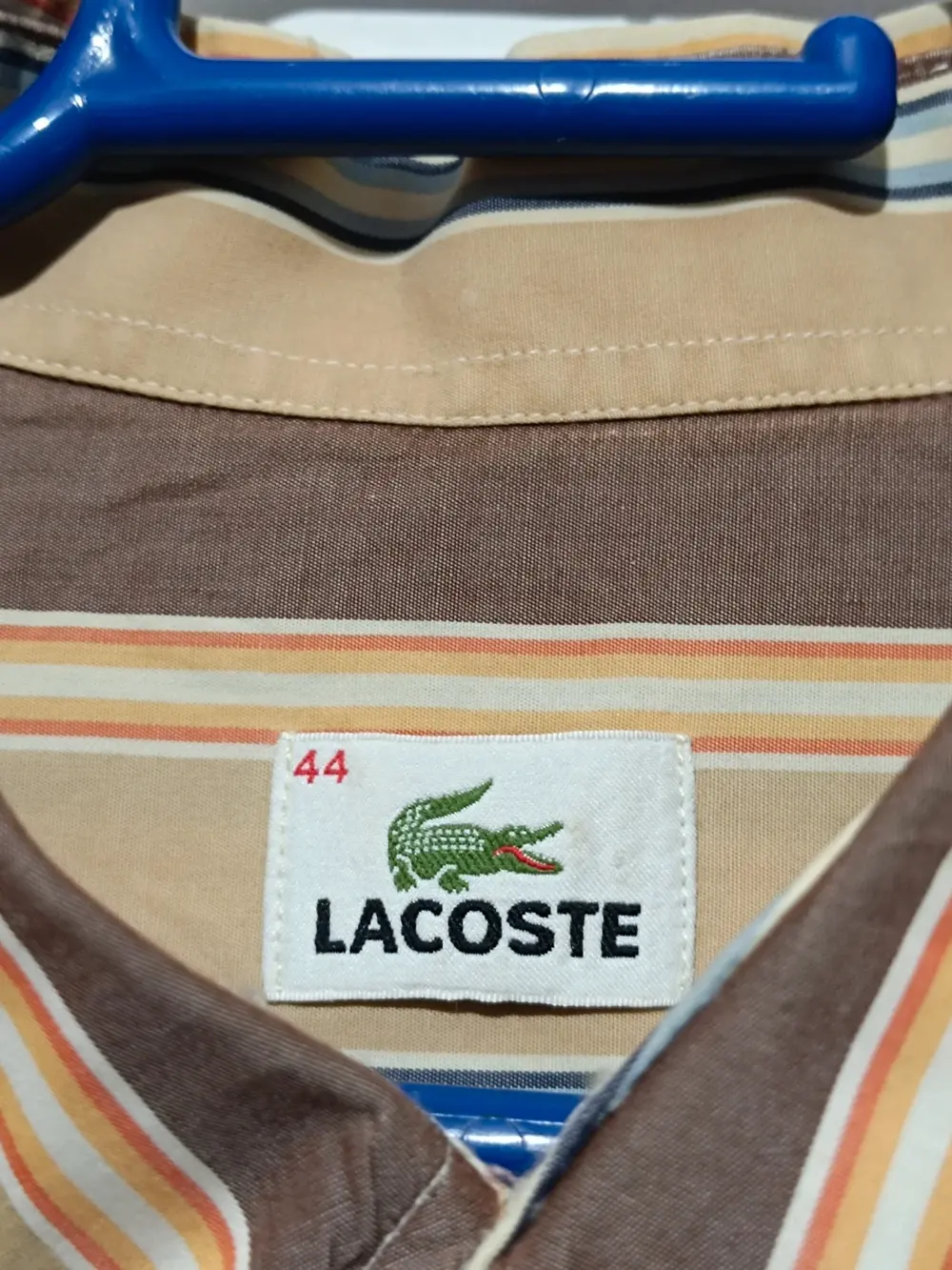 Camisa a rayas manga corta Lacoste talla 44 ver medidas, foto 4