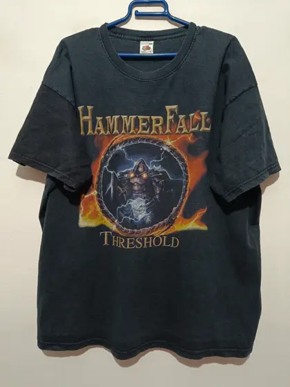 Camiseta vintage Hammerfall gira 2006 talla XXL Fruit of the loom