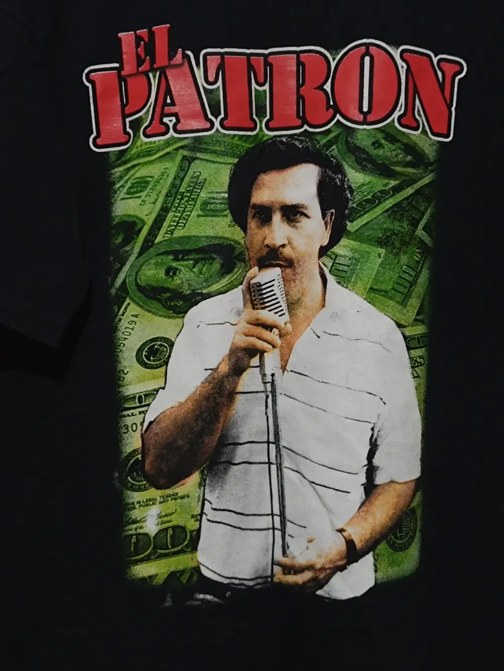 Camiseta El Patron Pablo Escobar Cotton American Hecho en Colombia talla XL equivale a una M, foto 2