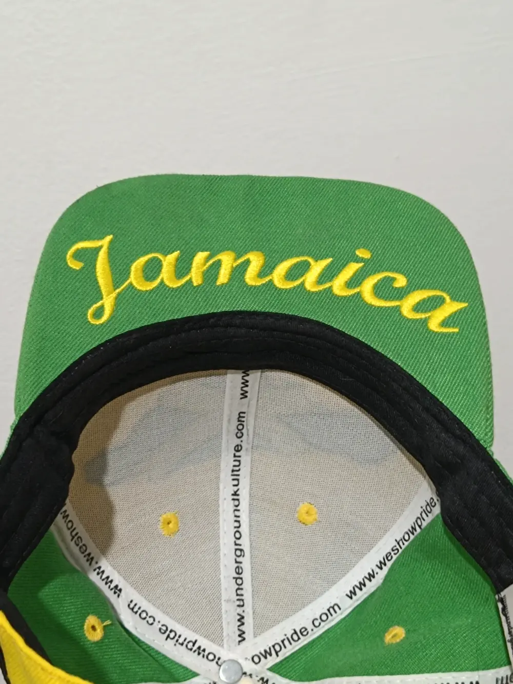 Gorra Jamaica Verde Amarillo talla Underground kulture talla única ajustable adulto unisex, foto 5