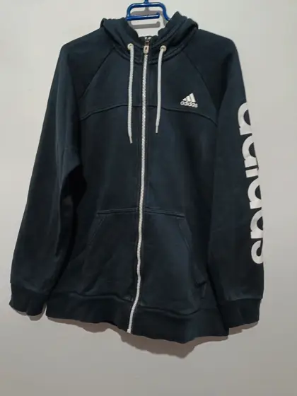 Sudadera Adidas logo con capucha y cremallera talla L