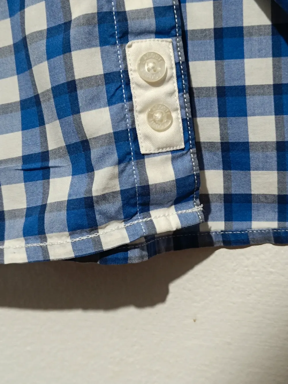 Camisa a cuadros manga corta Lacoste regular fit talla 38 ver medidas, foto 5