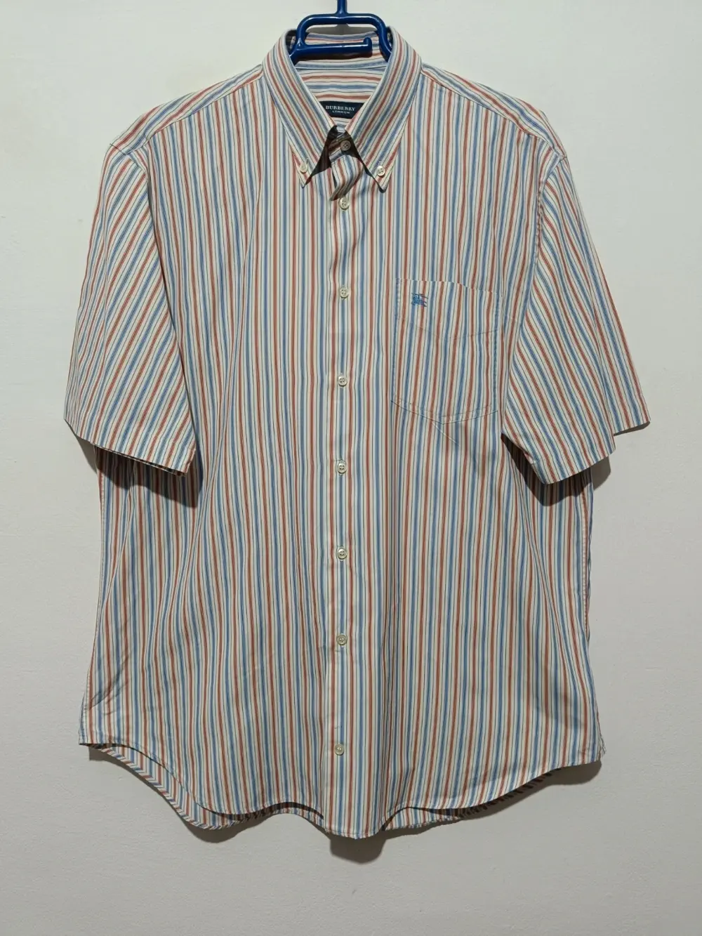 Camisa a rayas manga corta Burberry talla 4 equivale a una L ver medidas